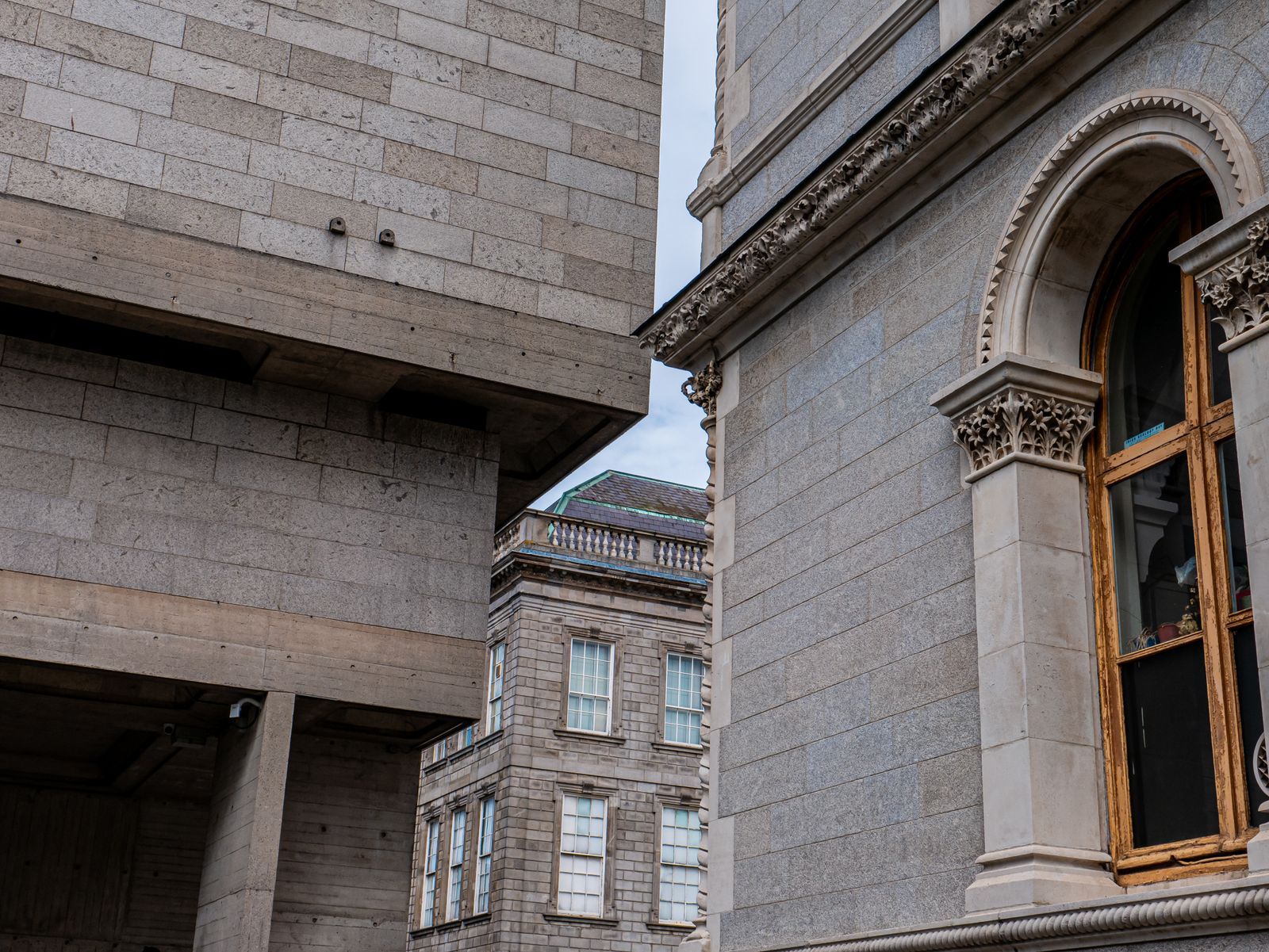 Blend of classic and modern architecture in Dublin's cityscape