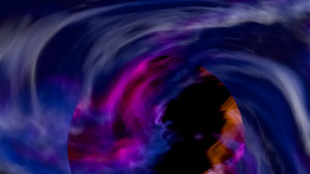 Dynamic abstract swirl with vivid colors and digital textures, creating a futuristic feel.