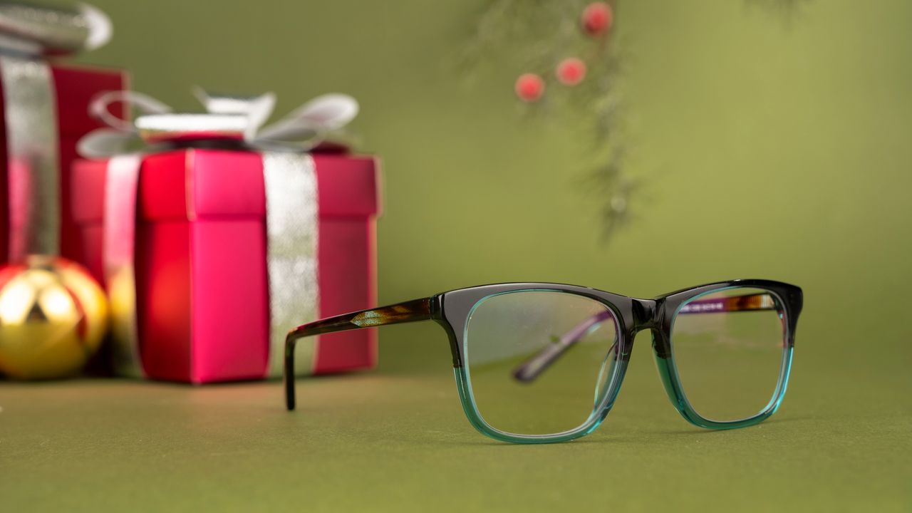 stylish glasses with holiday decorations perfect for a festive fashion
