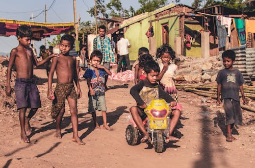 A Group of Kids Walking Together in a Rural Area