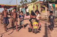 A Group of Kids Walking Together in a Rural Area