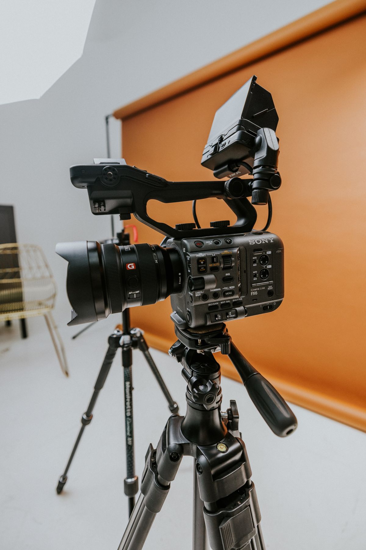 A cinema camera in a studio
