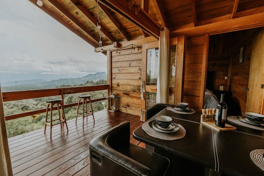 Enjoy a relaxing retreat in a wooden mountain chalet with breathtaking views.