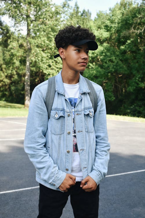 Ethnic teenager on parking lot