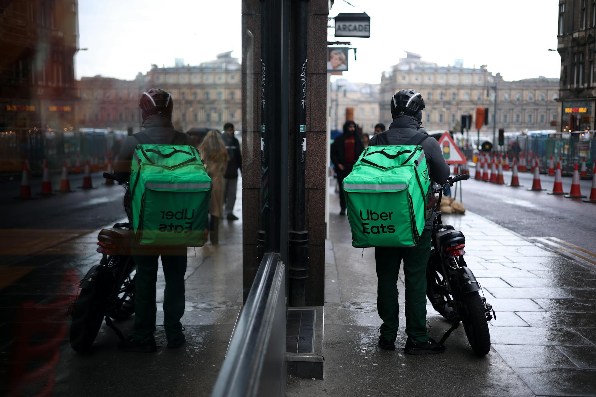 Free stock photo of 35mm photography, active street, food delivery