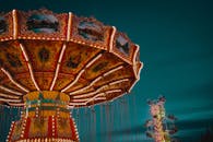 Brown and Red Lighted Carousel