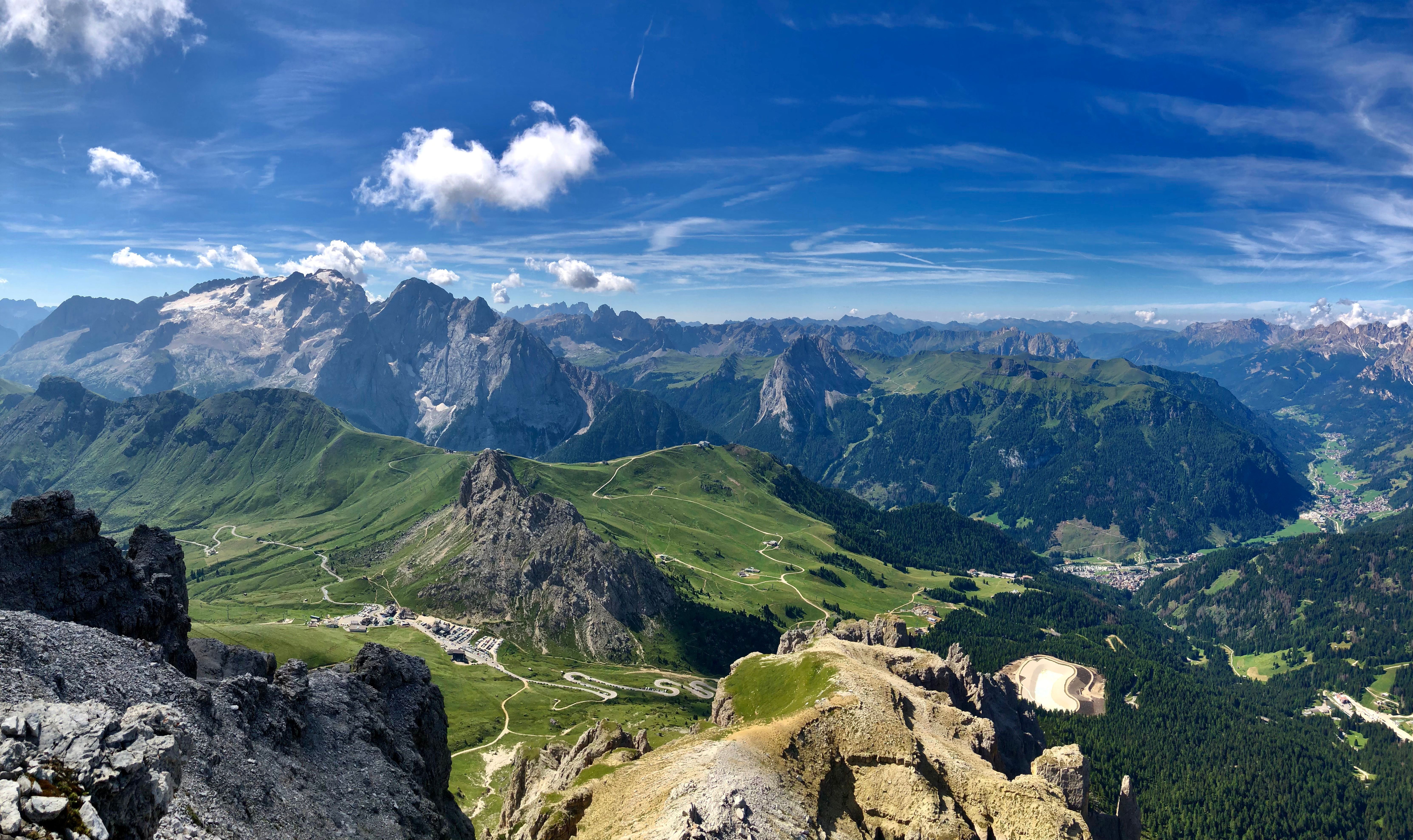 Stunning Aerial View of Alpine Mountains · Free Stock Photo