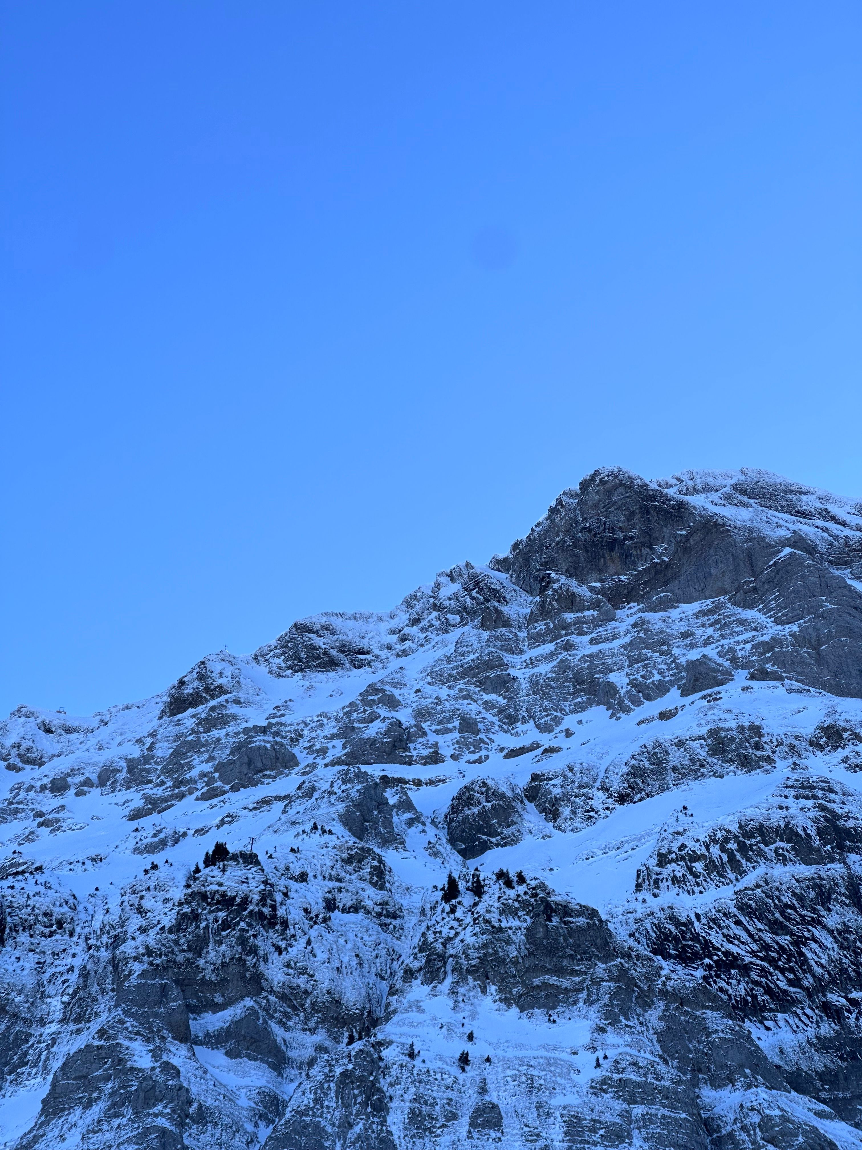 Snowy Mountain Peak Under Clear Blue Sky · Free Stock Photo