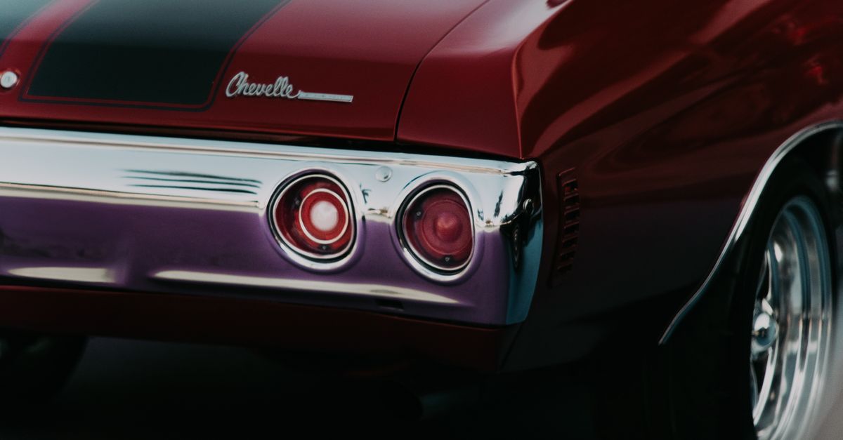 Musle Car's Rear Close-up of Classic Chevrolet Muscle Car's Rear · Free Stock Photo