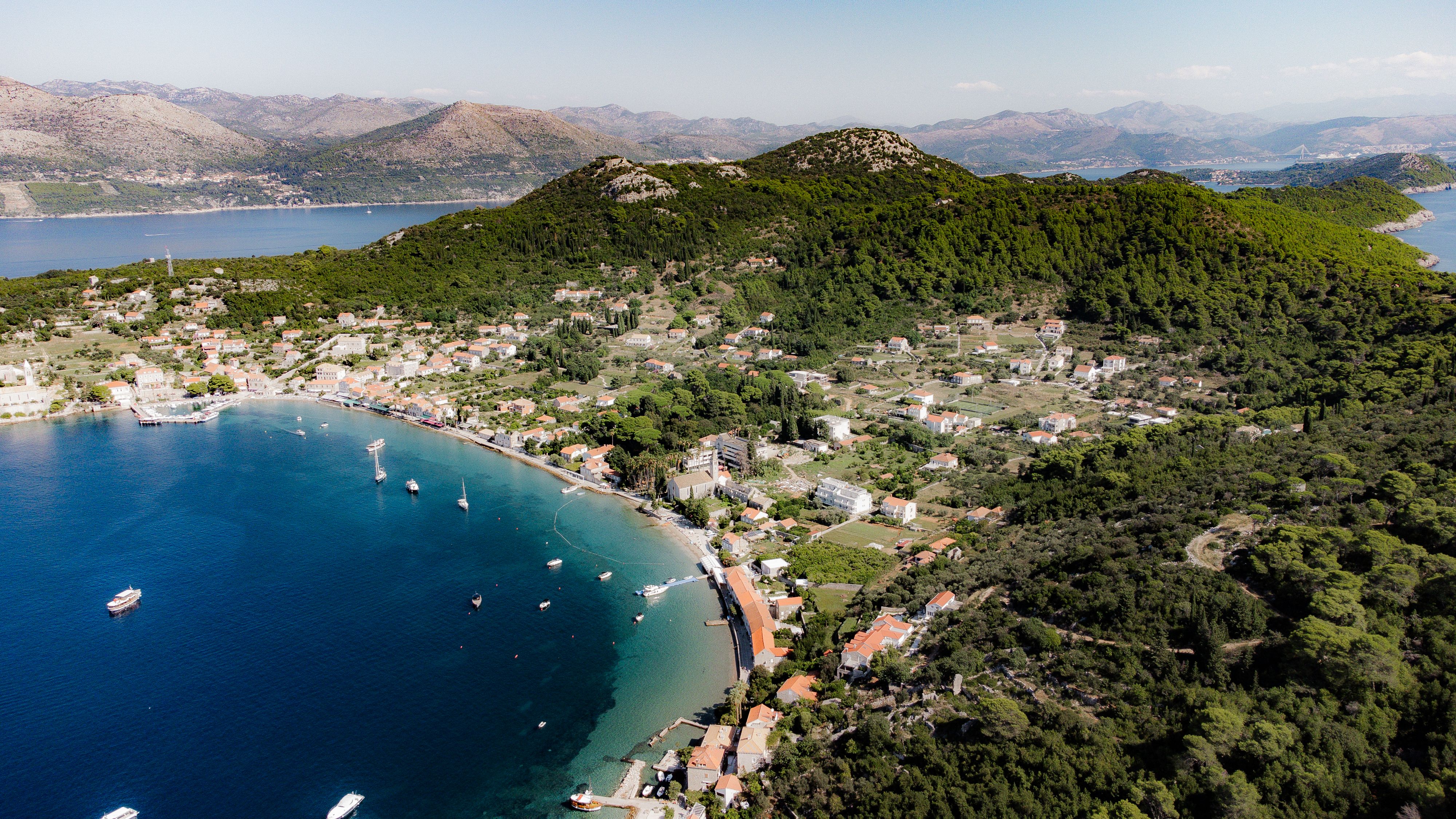 Aerial View of Lopud Island's Coastline in Croatia · Free Stock Photo