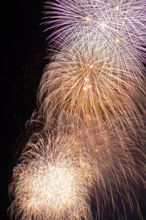 Free Vibrant fireworks light up the night in a stunning display of color and celebration. Stock Photo
