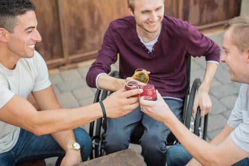 Free Three Guys Having a Toast Stock Photo