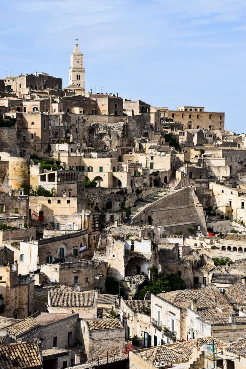 Free Scenic view of the ancient Sassi di Matera, showcasing unique stone architecture in Italy. Stock Photo
