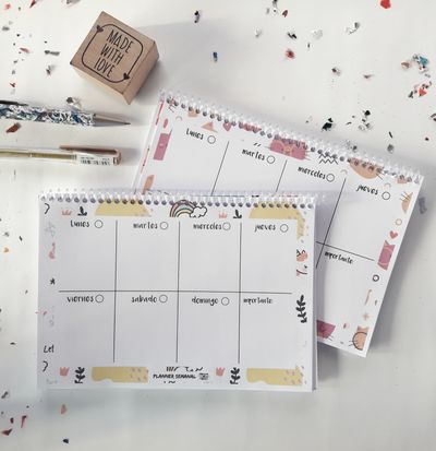 Colorful weekly planner for kids