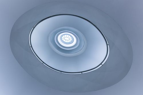 Free A captivating view of a spiral ceiling design with modern geometric aesthetics in Hamburg. Stock Photo