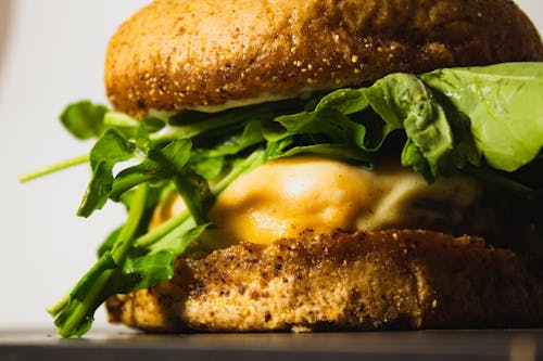 gratis Cheese Burger Met Spinazie Stockfoto