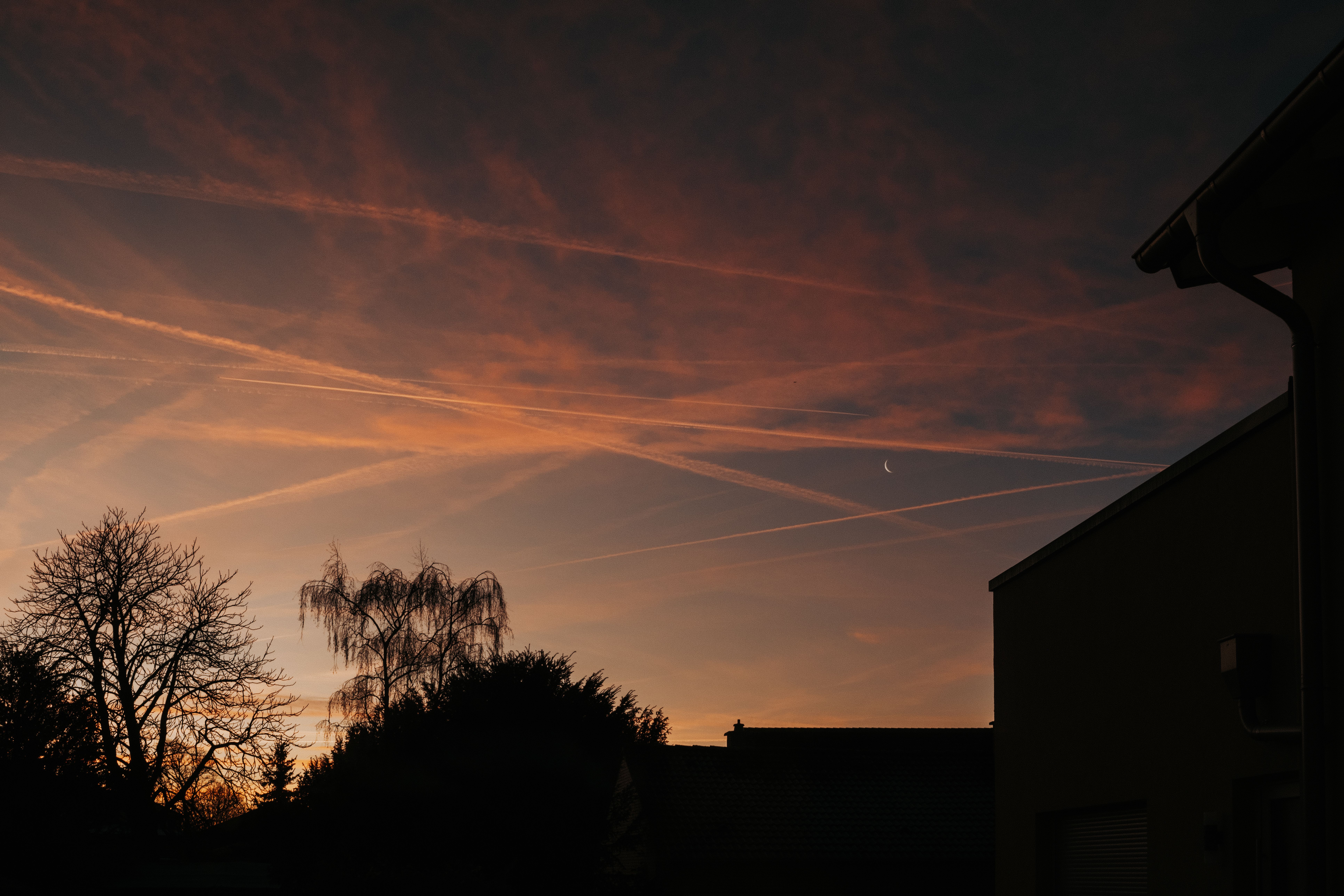 Merzenich Silhouetted Skyline at Sunrise · Free Stock Photo