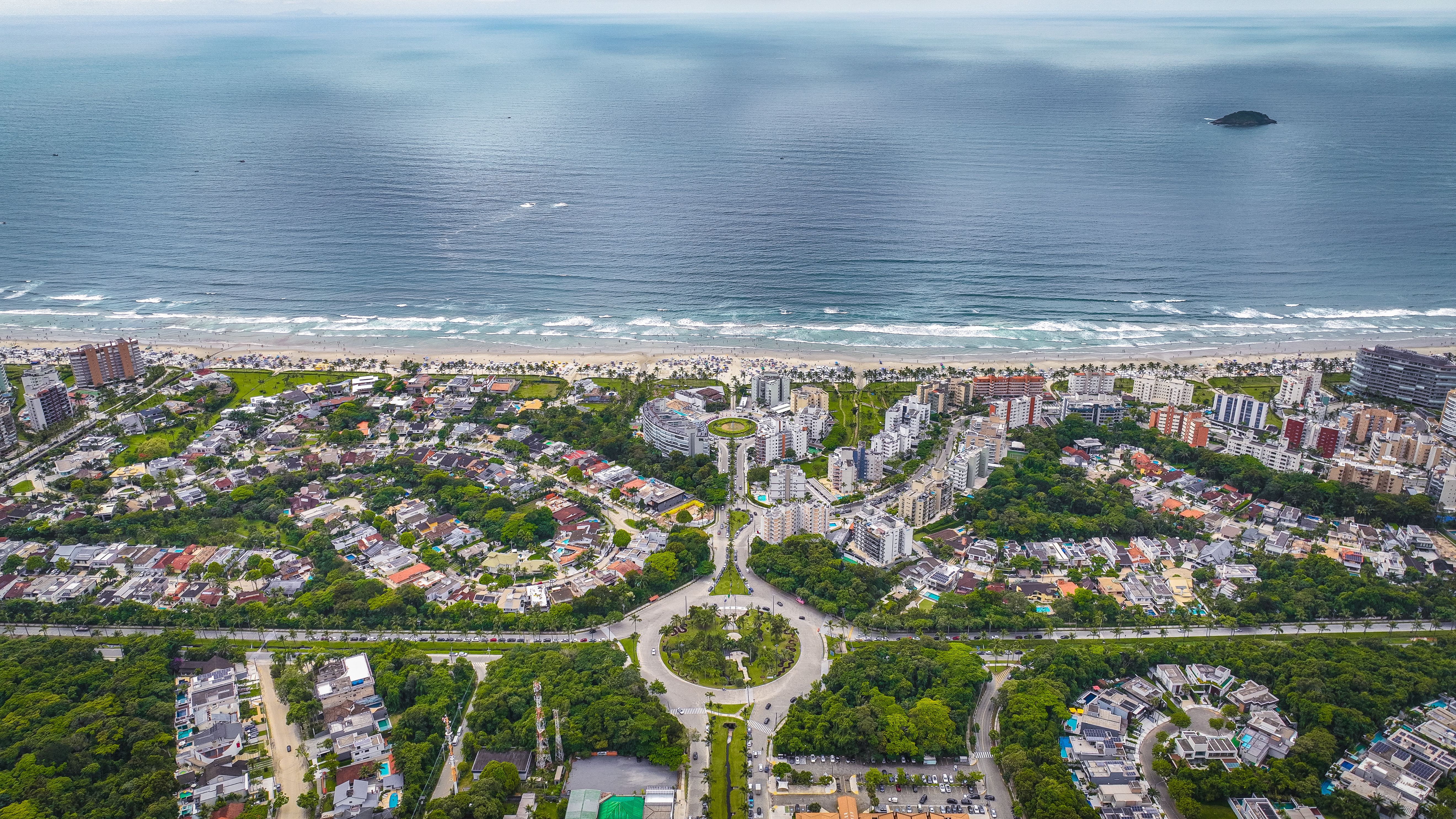 Aerial View of Coastal City with Beachfront · Free Stock Photo