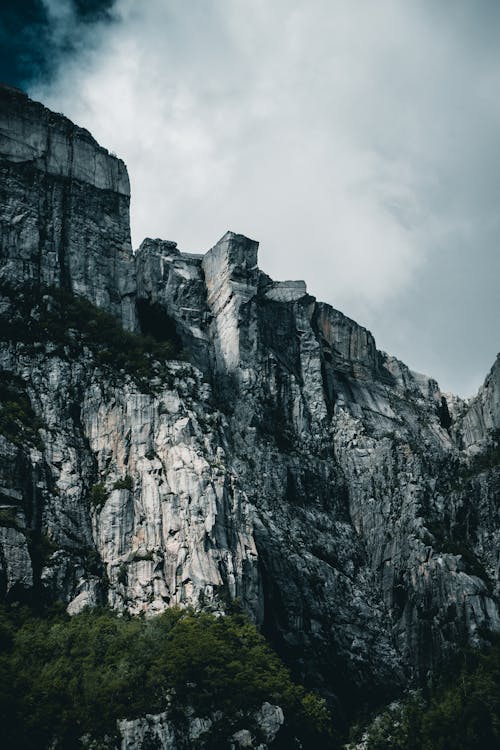 Cliff Under Cloudy Sky