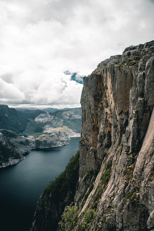 Cliff Under Thick Clouds