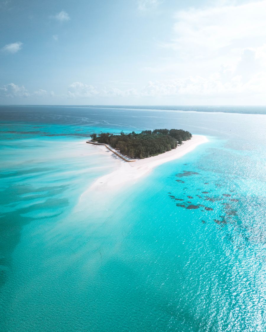 View of Matemwe Beach on Zanzibar's northeast