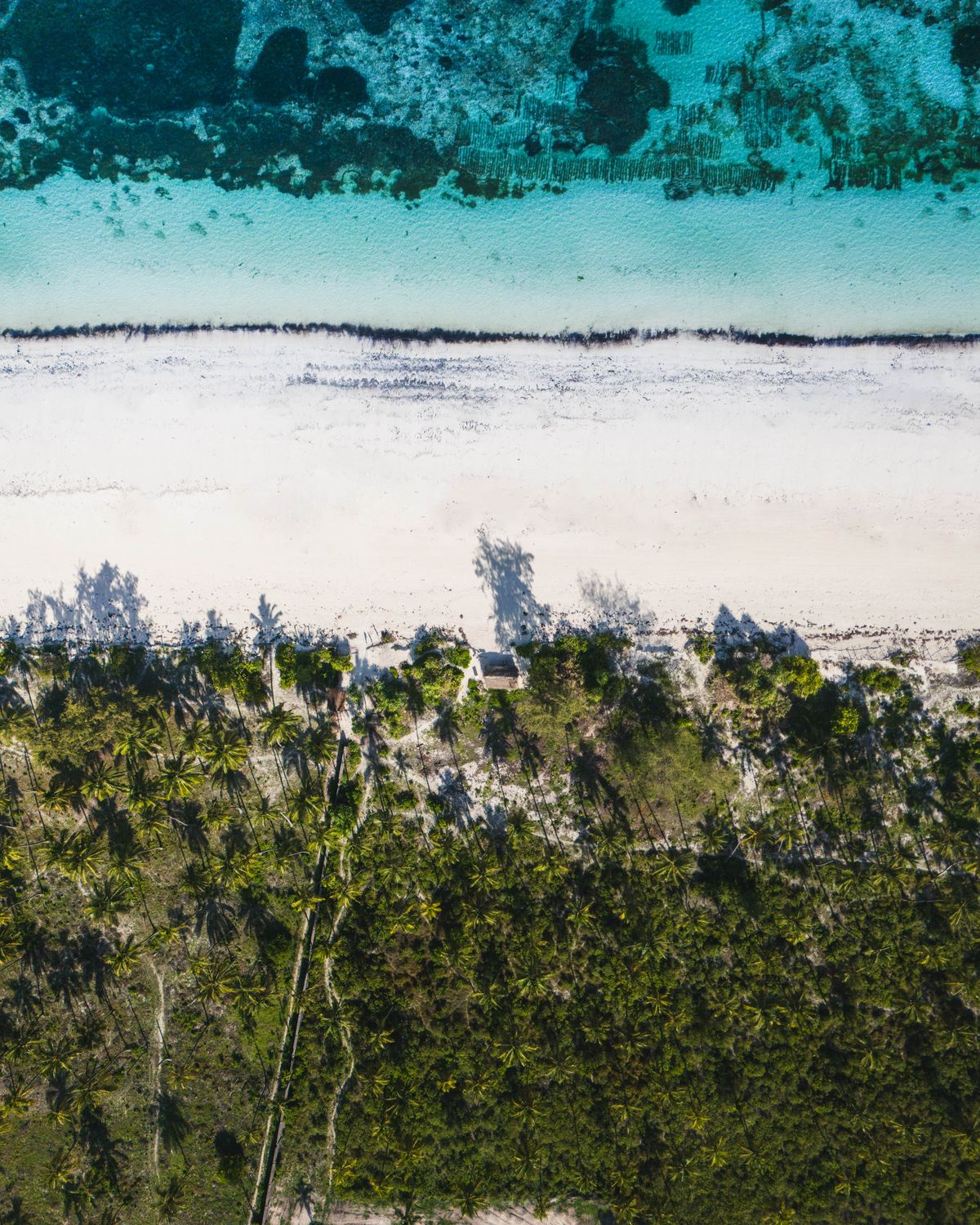 Unde te cazezi în Zanzibar - vedere aeriană cu plajele și apa turcoaz a insulei