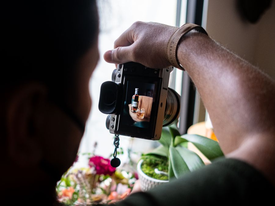 Photographer capturing a product shot