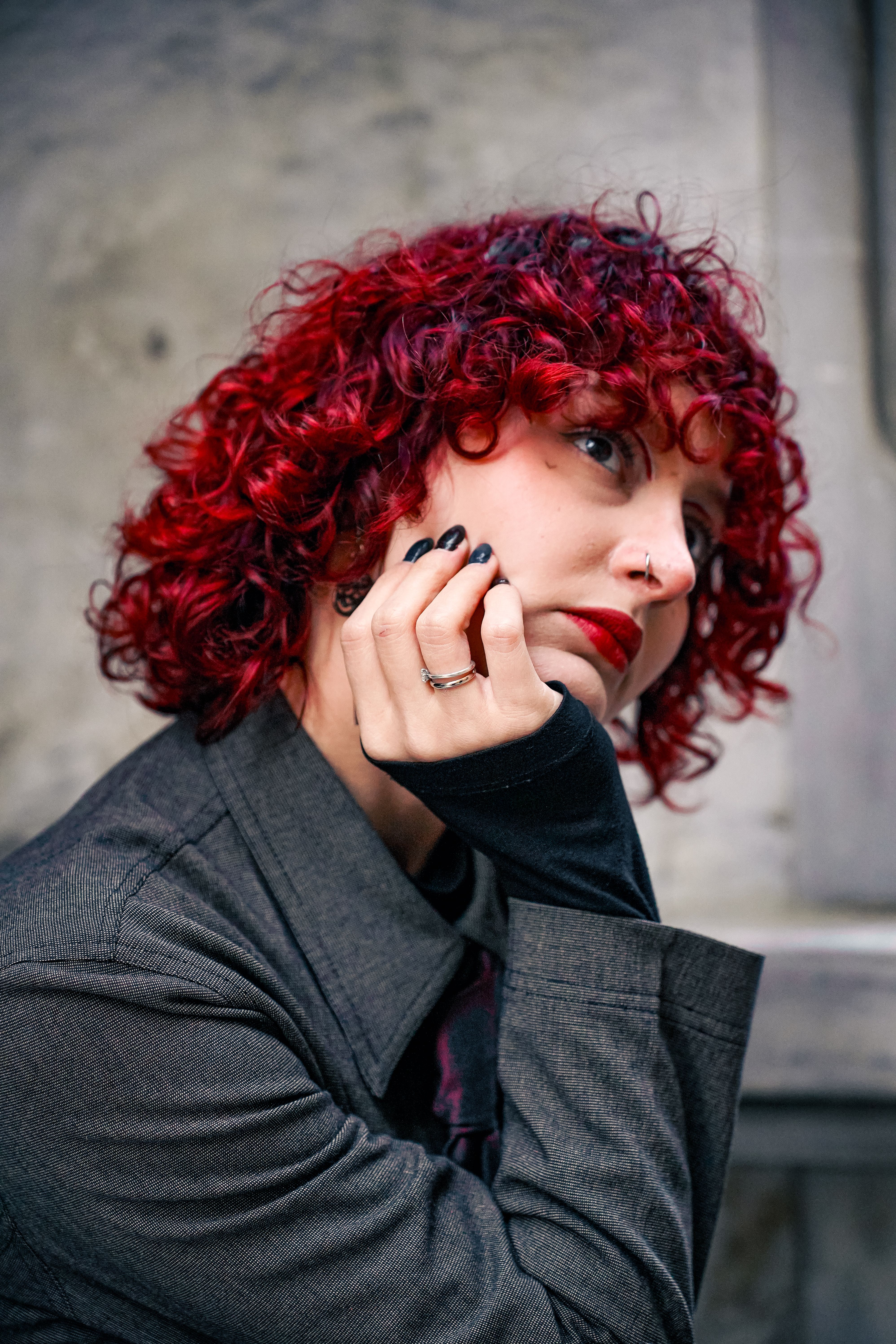 Portrait of Woman with Red Curly Hair · Free Stock Photo
