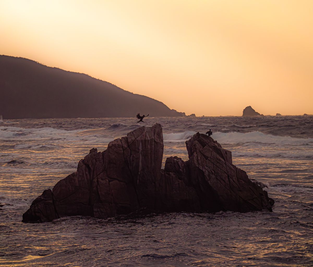 夕暮れの土盛海岸