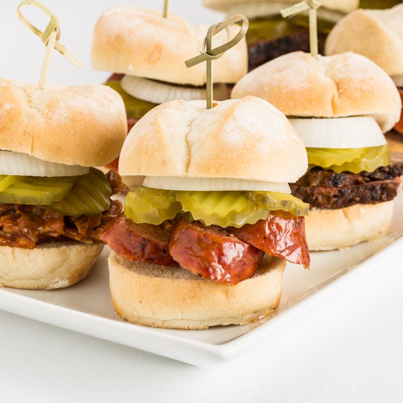 Party BBQ Pulled Brisket and Caramelized Onion Sliders