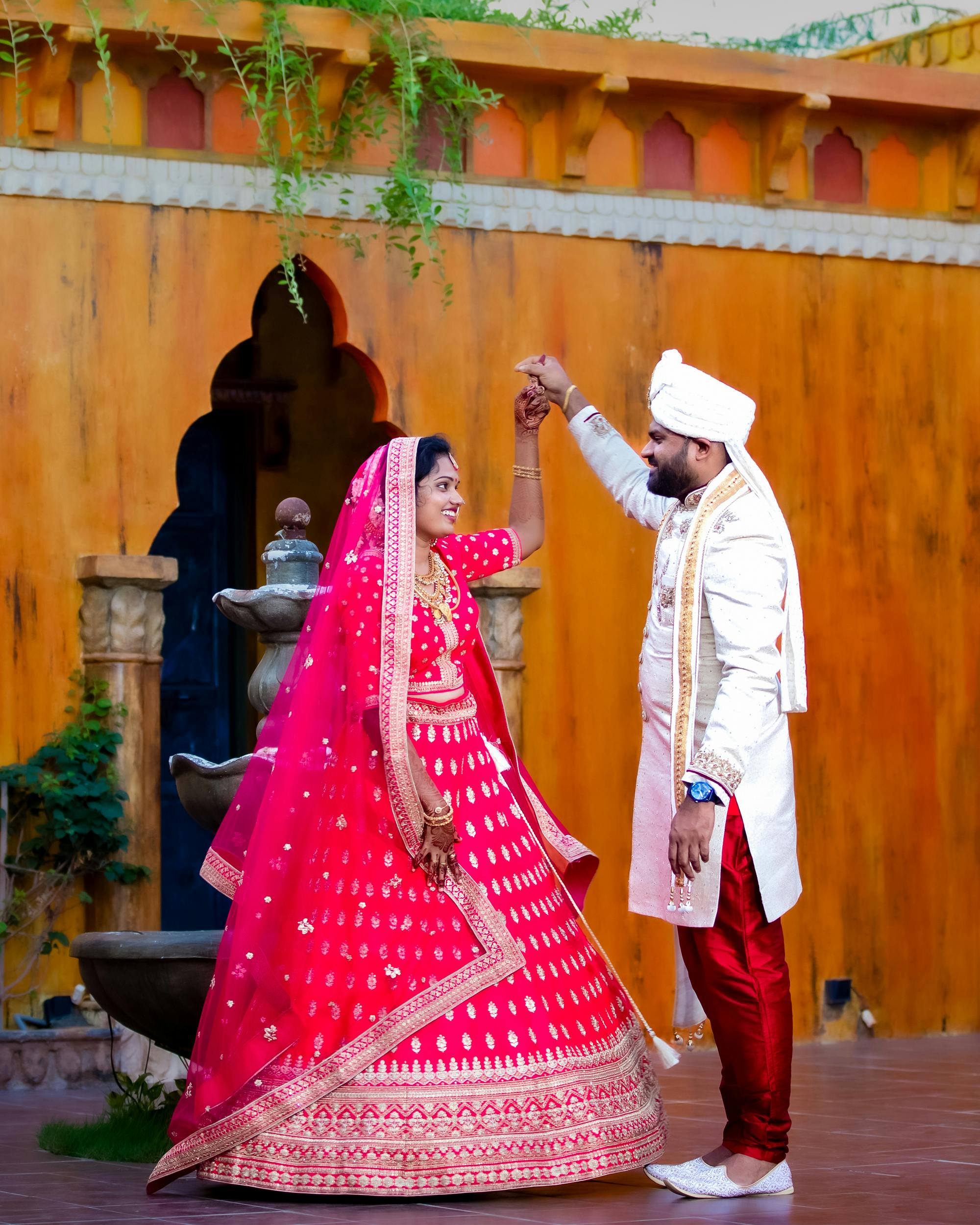 traditional indian wedding dance moment