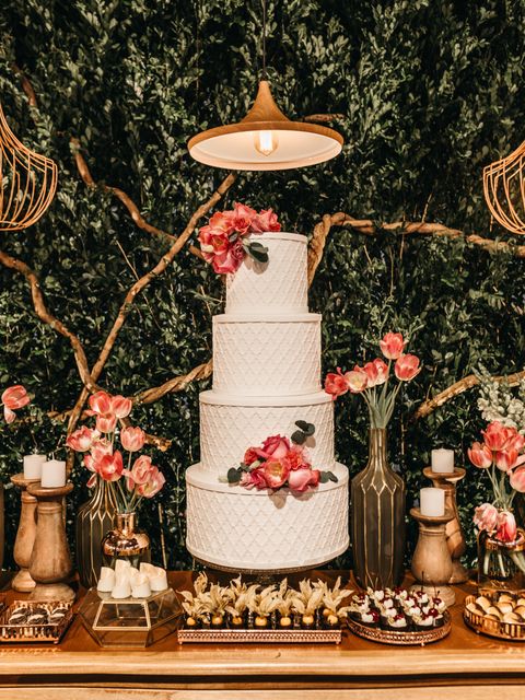 Wedding invitation greenery-cake