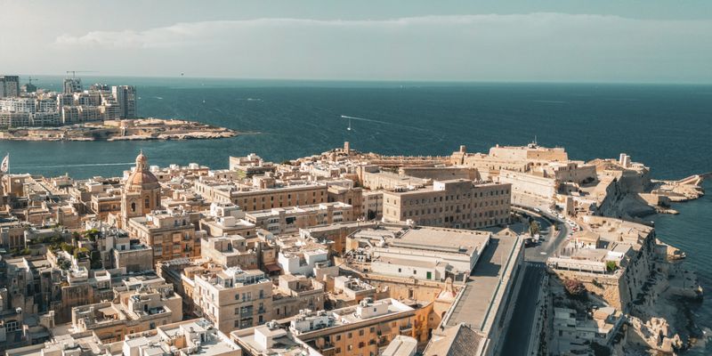 Vista aérea del perfil histórico de La Valeta