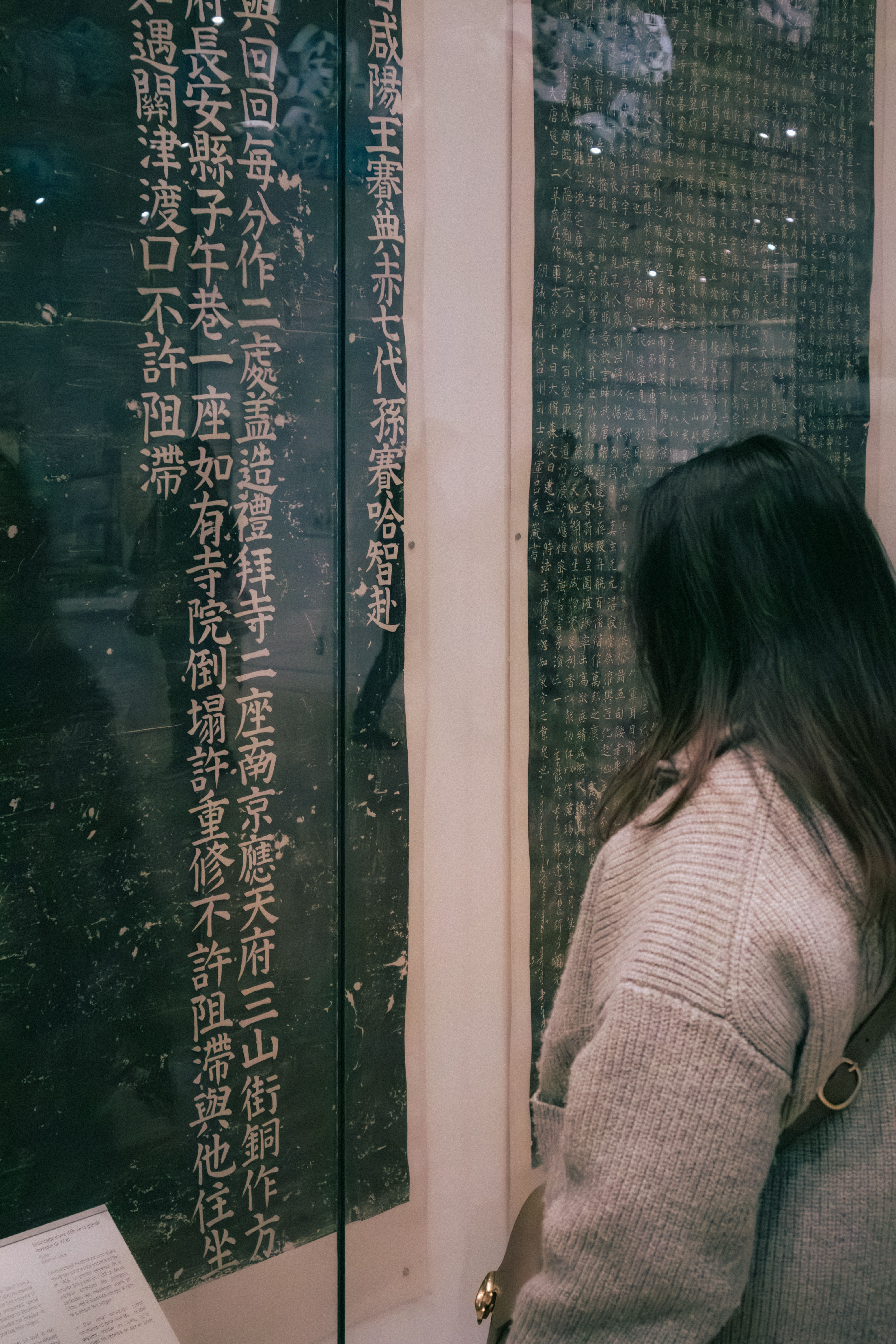 Woman Admiring Ancient Chinese Scripts in Museum · Free Stock Photo