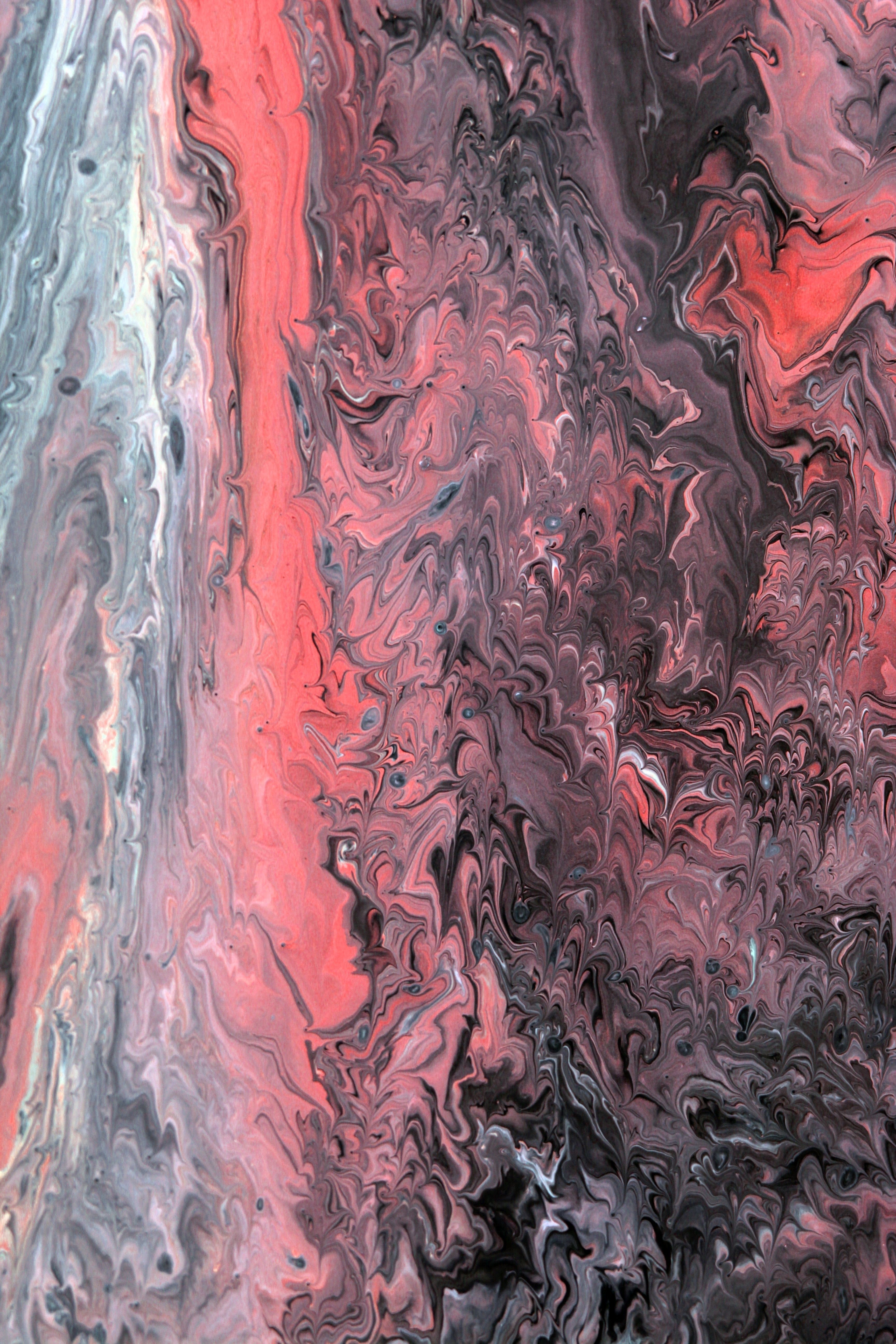 Abstract Marble Texture with Red and Grey Swirls · Free Stock Photo