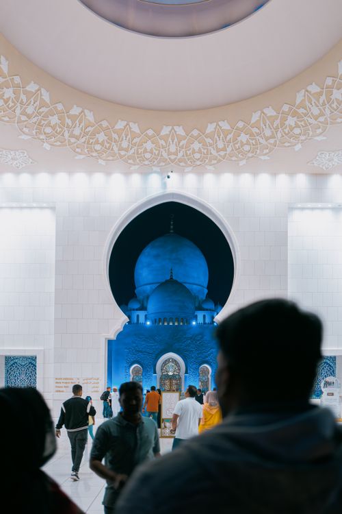 Free stock photo of abu dhabi, arches, blue Stock Photo