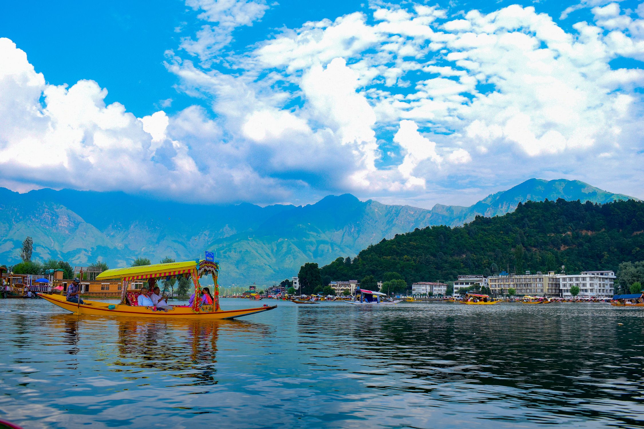 Scenic Shikara Ride On Dal Lake Kashmir Free Stock Photo Scenic Shikara Ride On Dal Lake Kashmir Free Stock Photo