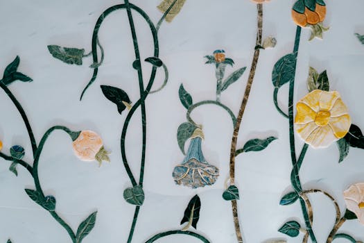 Detailed floral marquetry in Sheikh Zayed Mosque, showcasing Islamic art's elegance.