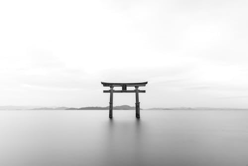 Free Pagoda in Gray Scale Shot Stock Photo