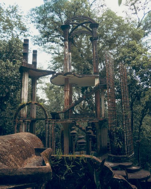 Free Explore the mystical surreal architecture in Xilitla's lush jungle. Stock Photo
