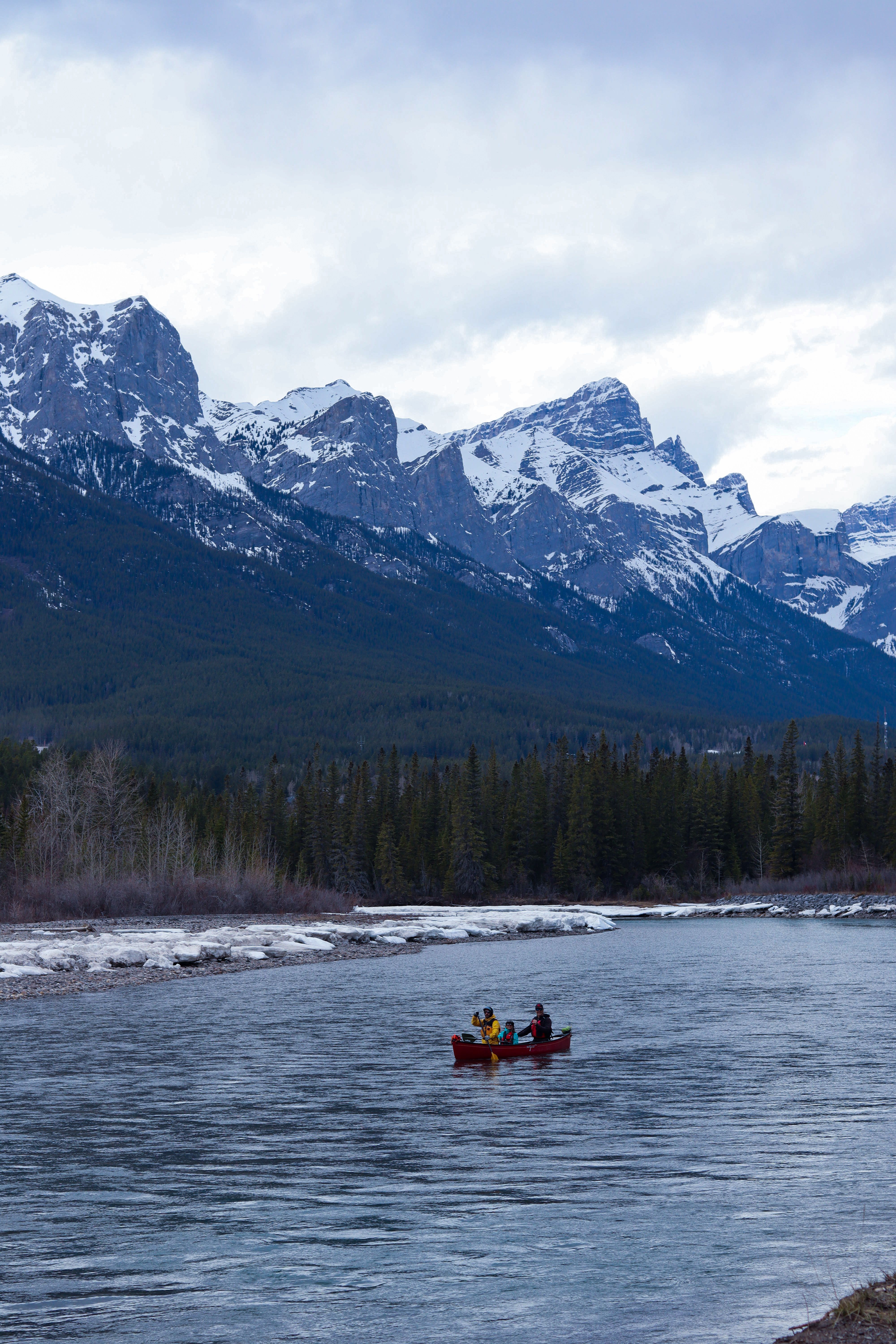 Canoe Adventure on Scenic Mountain River · Free Stock Photo