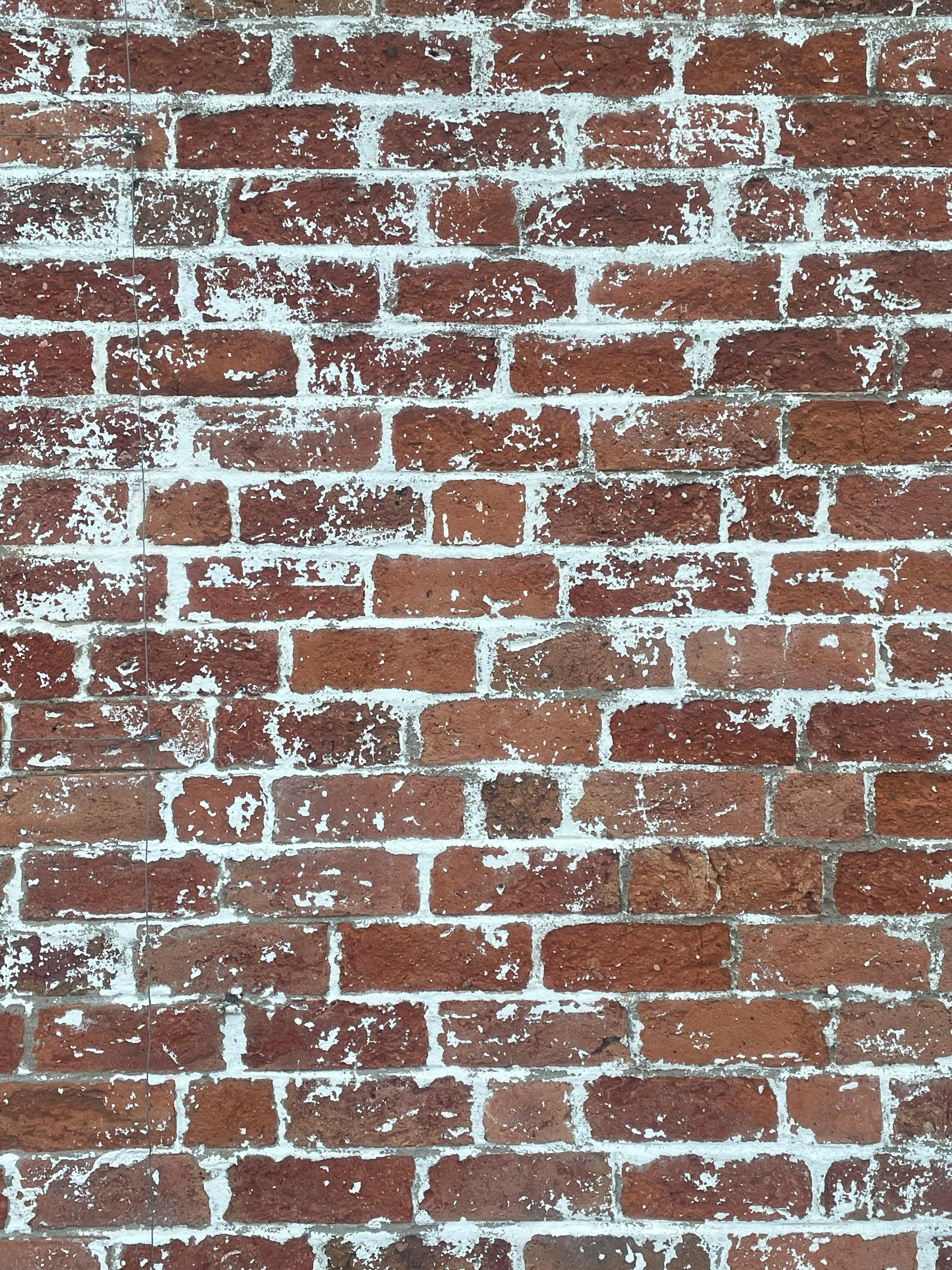 bezplatná Detail staré cihlové zdi s oprýskanou bílou barvou, ideální pro pozadí. Základová fotografie