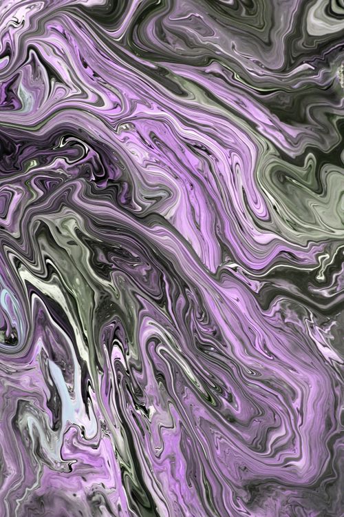 Free Captivating abstract fluid artwork with swirling purple and green patterns creating a mesmerizing visual effect. Stock Photo