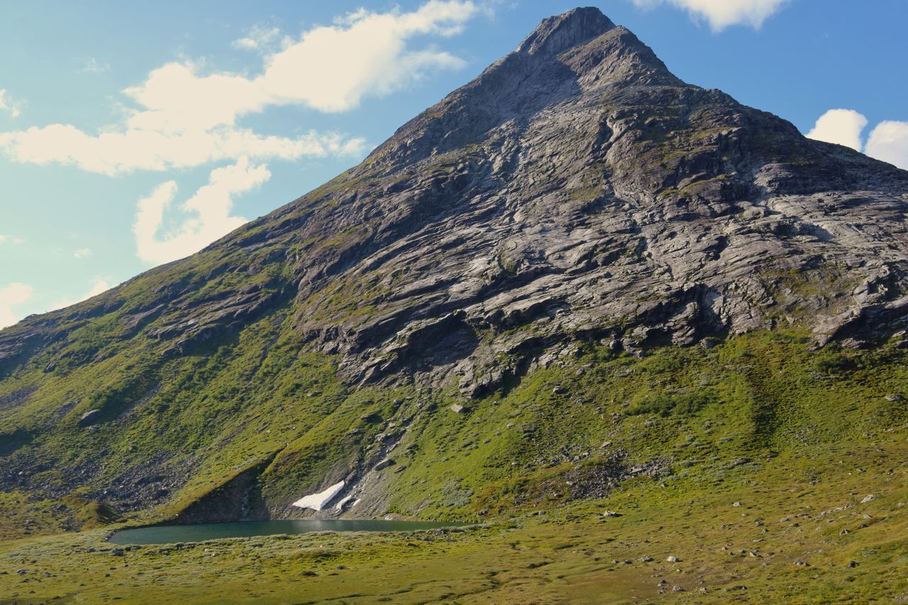 breathtaking view of trollstein mountain in akershus norway under a cl