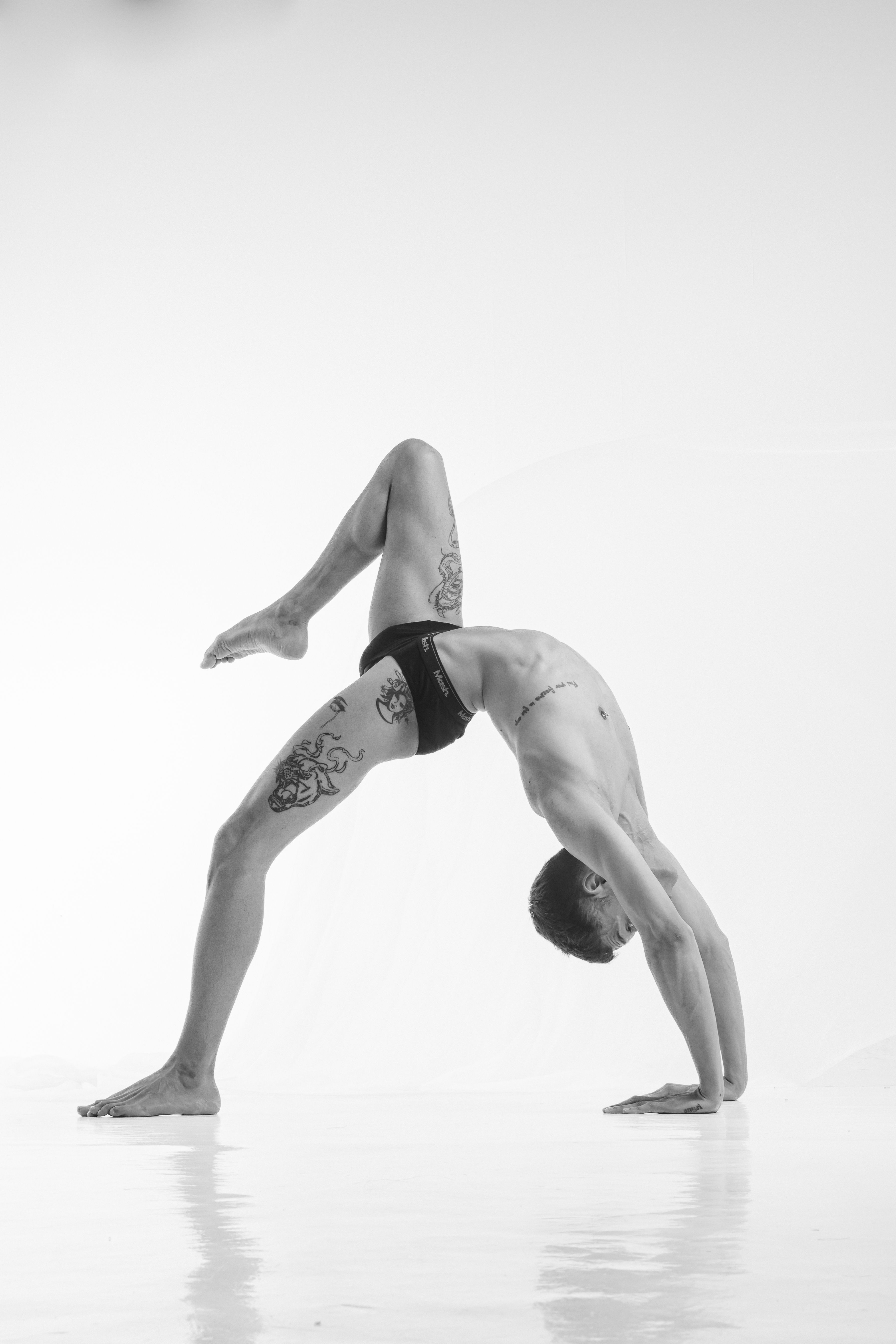 Dynamic Black and White Portrait of a Dancer · Free Stock Photo