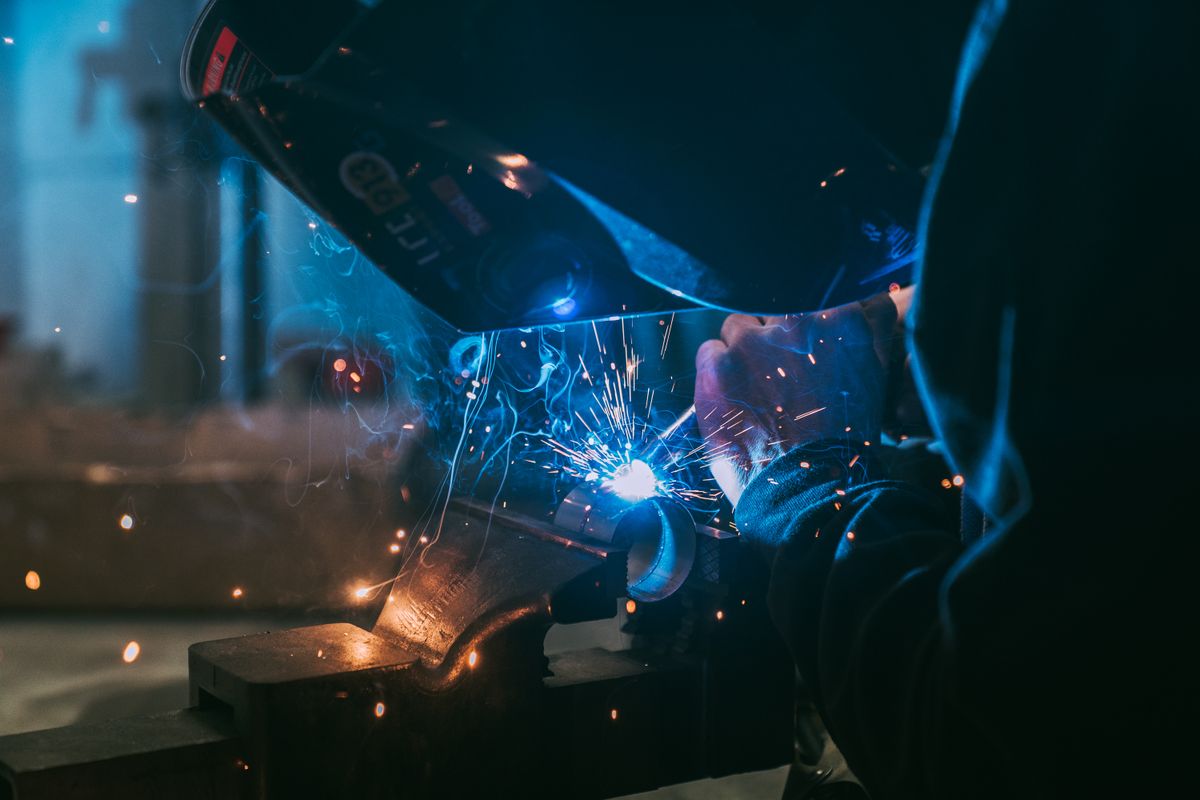 Close-up of welding work showcasing industrial craft