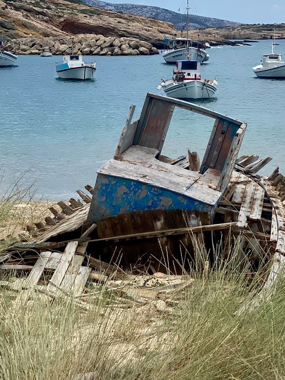 Abandoned Boat Near Antiparos Greece Harbor Free Stock Photo abandoned-boat-near-antiparos-greece-harbor-free-stock-photo