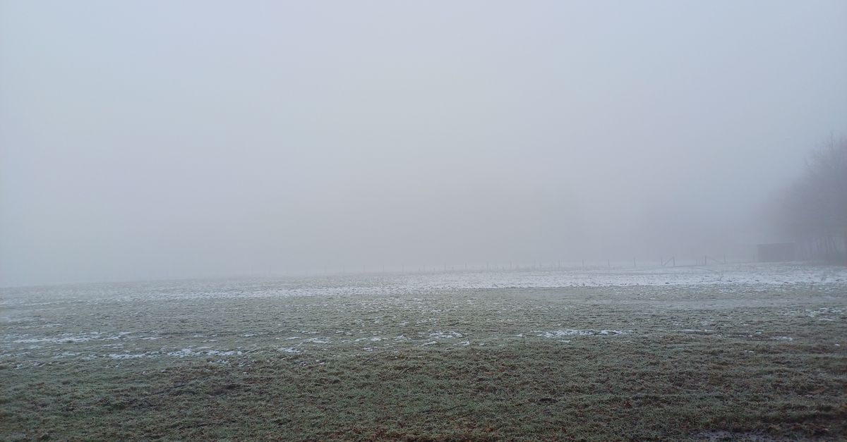Sparse Snow Misty Winter Landscape with Sparse Snow Cover · Free Stock Photo