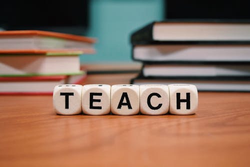 Free Teach Dice Ornament on Table Stock Photo