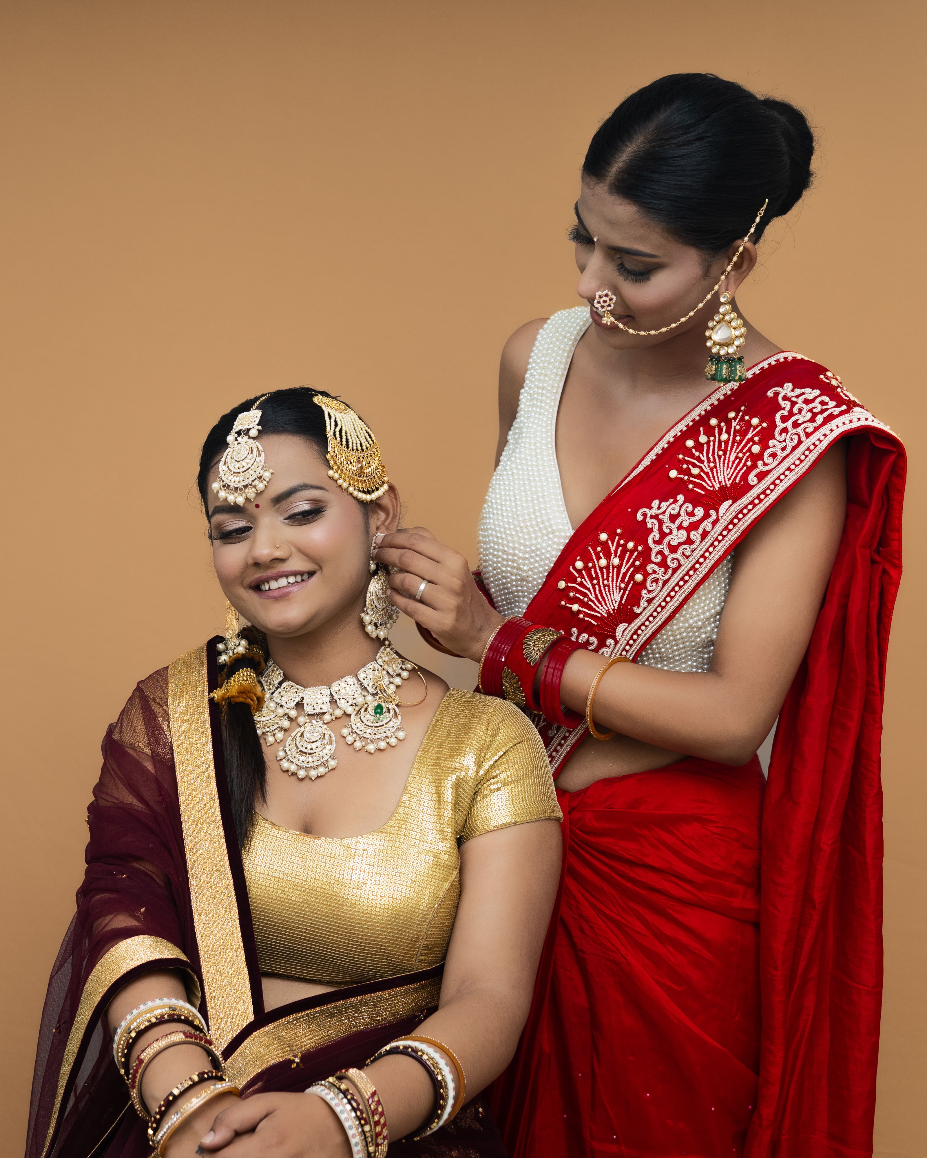 Wedding day preparation scene
